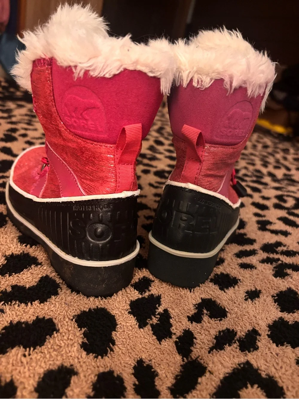 Sorel Kids pink Faux-Fur Trim Snow Boots